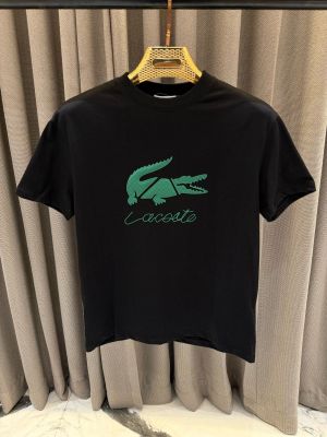 Lacost_e Middle Brand Print Round Neck T-shirt Black