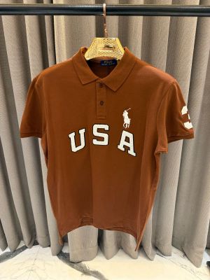 Ralph_Lauren Chest Logo Polo T-shirt brown