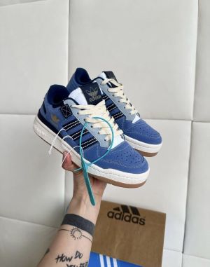 Adida _s Forum 84 Low Blue-Denim Gum Sneakers