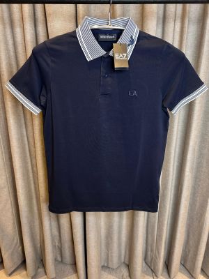 EMPORIO ARMAN_I BLACK PREMIUM COLLAR IMPORTED POLO