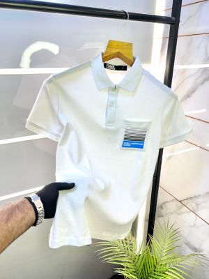 Karl Lagerfeld White Polo Premium Collar Neck T-shirt F2670-W2