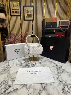 Guess Eco Rianee Shoulder Bag With Box And Dust Bag Including Carry Bag (White)