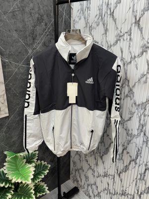 Adidas.Grey.&.White.Imported.Very.Premium.Windbreaker.Jacket.CS161