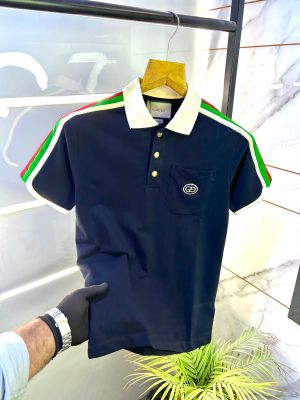Gucc i Navy Imported Polo Neck Premium Collar T-shirt F2660-N2