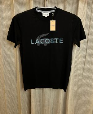 LACOST_E BLACK FRONT PRINT PREMIUM TSHIRT
