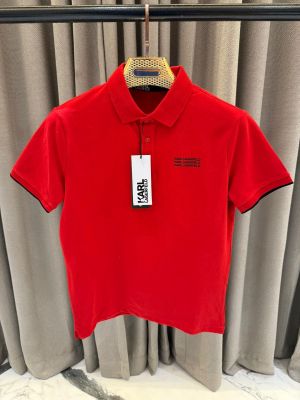 Karl_Legarfield Chest Logo Polo T-shirt Red