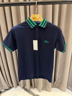 LACOST_E NAVY BLUE GREEN PREMIUM EMBORSSED POLO