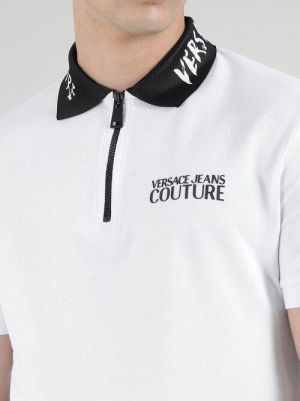 Versace Couture White Collar Logo Imported Polo T-Shirt