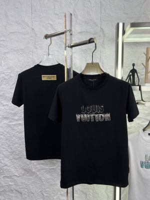 LOUIS VUITTO_N BLACK EMBORSSED PREMIUM  IMPORTED TSHIRT