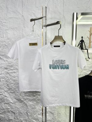 LOUIS VUITTO_N WHITE EMBORSSED PREMIUM  IMPORTED TSHIRT