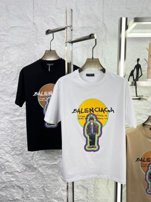 BALENCIAG_A WHITE PREMIUM IMPORTED FRONT PRINTED TSHIRT