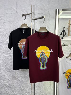 BALENCIAG_A MAROON PREMIUM IMPORTED FRONT PRINTED TSHIRT