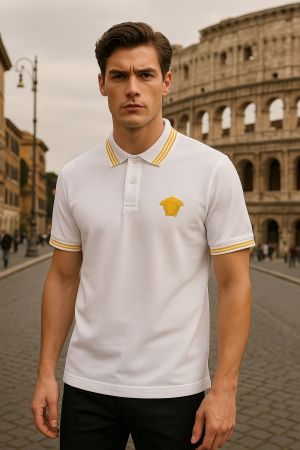 VERSACE WHITE  GOLD PREMIUM LUXURY POLO