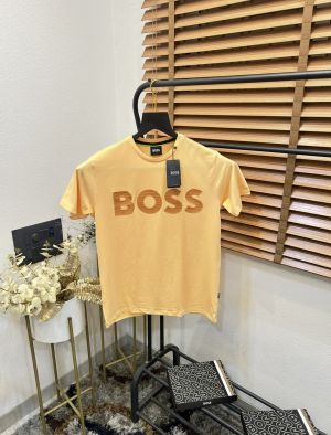 Bos_s Cotton Elastane Printed Premium Crew Neck T-shirt With Brand Box