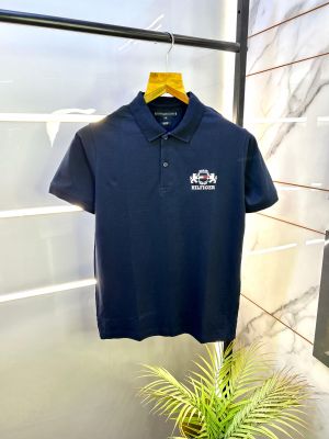 Tommy_Hilfiger Navy Polo Premium Collar Neck T-shirt F2688-NY