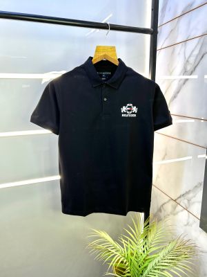 Tommy_Hilfiger Black Polo Premium Collar Neck T-shirt F2688-BL