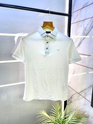 Emporio Arman_i White Polo Premium Collar Neck T-shirt F2705-WH