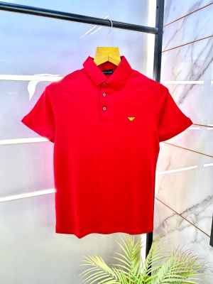 Emporio Arman_i Red Polo Premium Collar Neck T-shirt F2705-RE