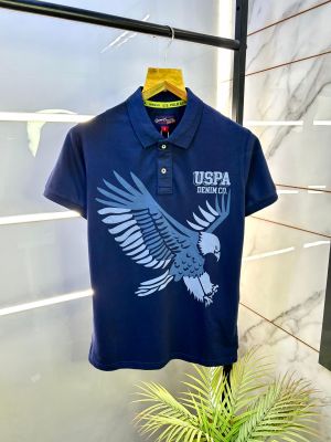 Us Polo Blue Collar Neck Imported Premium T-shirt F2731-BU