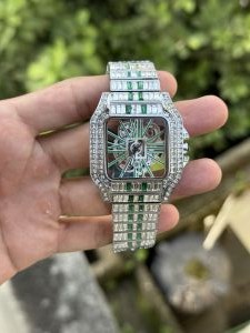 Cartie r Santos Diamond Quartz  (SilverGreen)