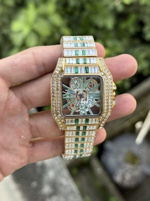 Cartie r Santos Diamond Quartz (GoldGreen)