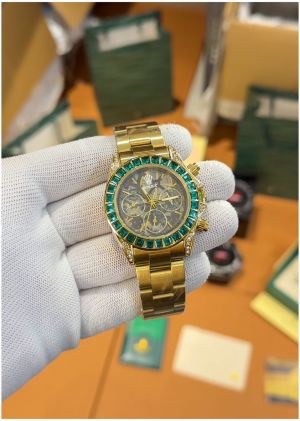 Role_x Oyster Perpetual Daytona Chosmograph Rainbow Gold-Green