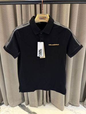 Karl_Legarfield Chest Logo Polo T-shirt Black 