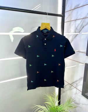 Ralph_Lauren Polo Navy Premium Collar Neck T-shirt F2646-NY