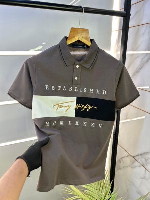 Tommy_Hilfiger Brown Embroidery Print Premium Polo T-shirt F2459-BR