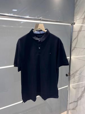 Tommy Hilfige r Black Premium Cotton Lycra Pique fabric Polo Tshirt with Embroidered Logo 2835