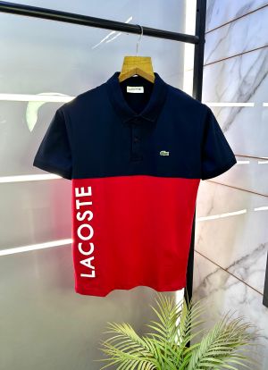 Lacost e Navy Embroidery Logo Collar Neck Premium Polo T-shirt F2793-NY