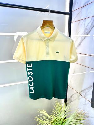 Lacost e Cream Embroidery Logo Collar Neck Premium Polo T-shirt F2793-CR
