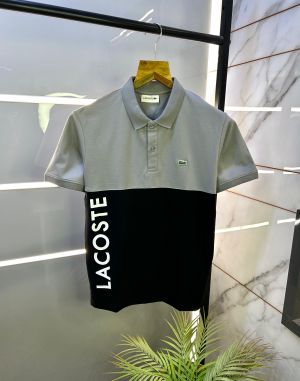 Lacost e Grey Embroidery Logo Collar Neck Premium Polo T-shirt F2793-GY