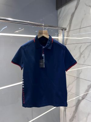 Hacket t Blue Premium Cotton Lycra Pique fabric Polo Tshirt with Collar Design and Emboss Logo 2985