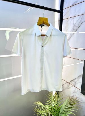 Prad a Imported White Collar Neck Super Premium T-shirt F2854-WH