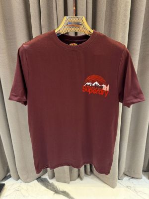 Superdry Round Neck T-shirt Maroon