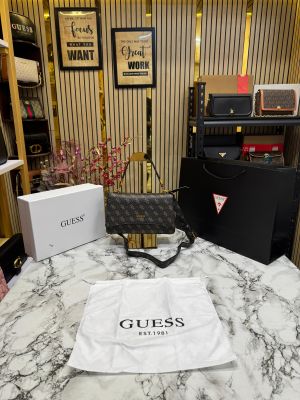 Guess Noelle Crossbody Flap Bag With Box And Dust Bag Including Carry Bag (Brown)