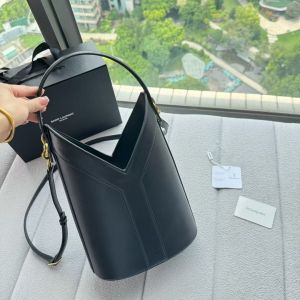Ysl Y top handle bucket bag with dust bag(2535-blqck)