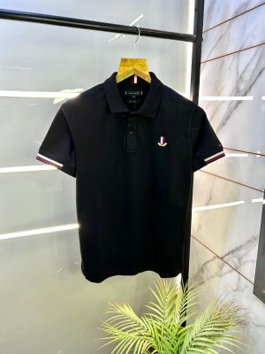 Tommy_Hilfiger Black Polo Premium Collar Neck T-shirt F2843-BL