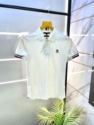 Tommy_Hilfiger White Polo Premium Collar Neck T-shirt F2843-WH