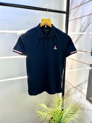 Tommy_Hilfiger Navy Polo Premium Collar Neck T-shirt F2843-NY