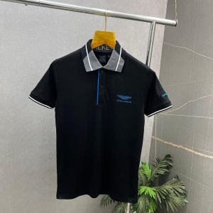 Hacket_t Aston Martin Black Premium Polo Neck Tshirt 475