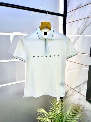 Aston Martin Hacket t White Polo Premium Collar Neck T-shirt F2698-WH