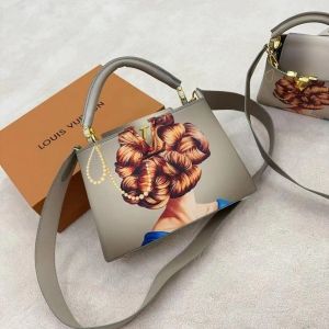 Louis_Vuitton_LV Capucines M23841 Artycapucines Premium Quality Leather Bag With OG Magnetic Box & Dust Bag & Extra Shoulder Strap (White - 713)