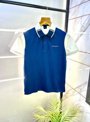 Aston Martin Hacket t Blue Polo Premium Collar Neck T-shirt F2698-BU