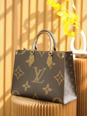 Louis_Vuitton_LV On The Go Monogram and Monogram Reverse Leather Tote Bag With Dust Bag (Brown - 1162)