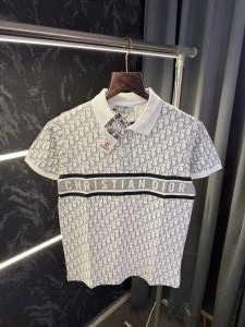 Christian Dio r Monogram Imported Polo Tshirt (White)