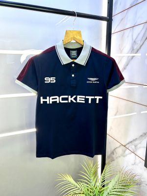 Aston Martin Hacket t Navy Polo Premium Collar Neck T-shirt F2826-NY