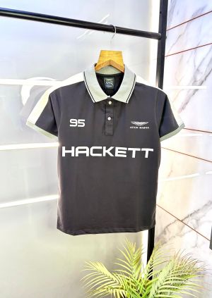Aston Martin Hacket t Dark Grey Polo Premium Collar Neck T-shirt F2826-DGY
