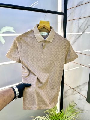 Coac h Brown Monogram Polo Premium Collar Neck T-shirt F2653-BR